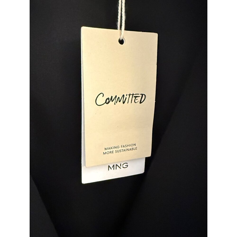 MNG‎ by Mango Black Sleeveless Belted Wrap Straight Leg Jumpsuit XL NWT - Picture 13 of 14